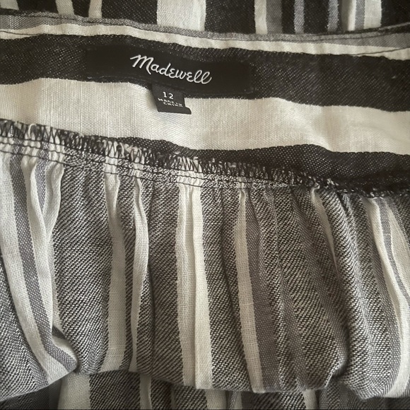 Madewell Striped Side-Button Maxi Dress Tassel Tied Straps Size 12 EUC - Picture 5 of 8